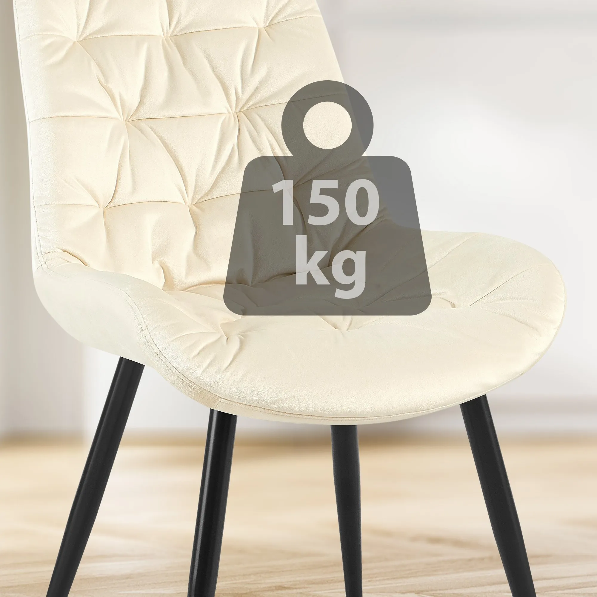 Esszimmerstuhl Rossford 85x56x63 cm Creme