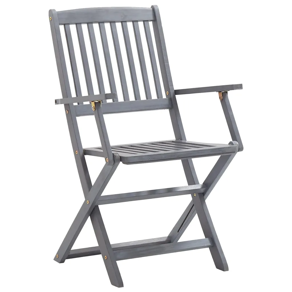 Modernes Echtholz Klappstuhl-Set 54x57x91 cm mit roten Sitzpolstern