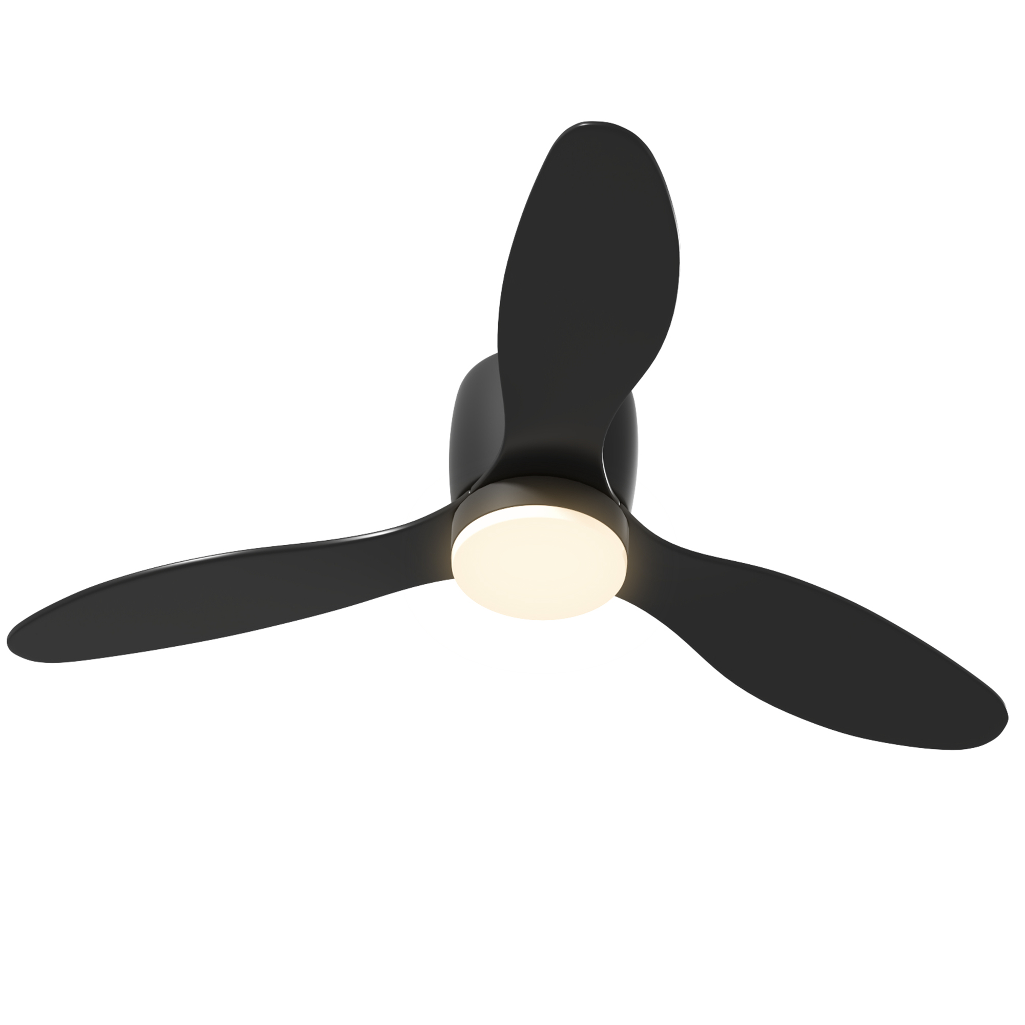 Deckenventilator mit Licht Ø115 cm Schwarz