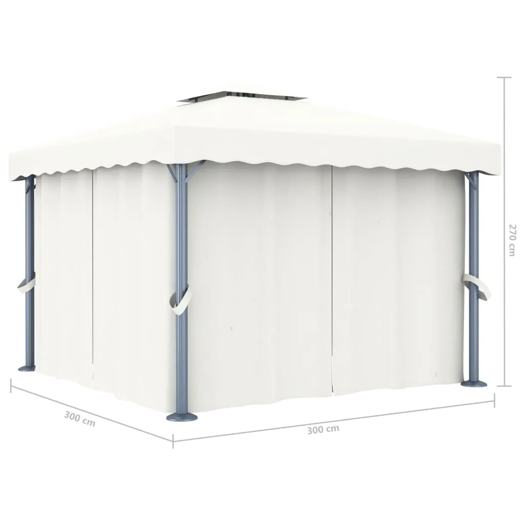 Pavillon 3x3 m Cremeweiß mit Aluminium- und Stahlgestell