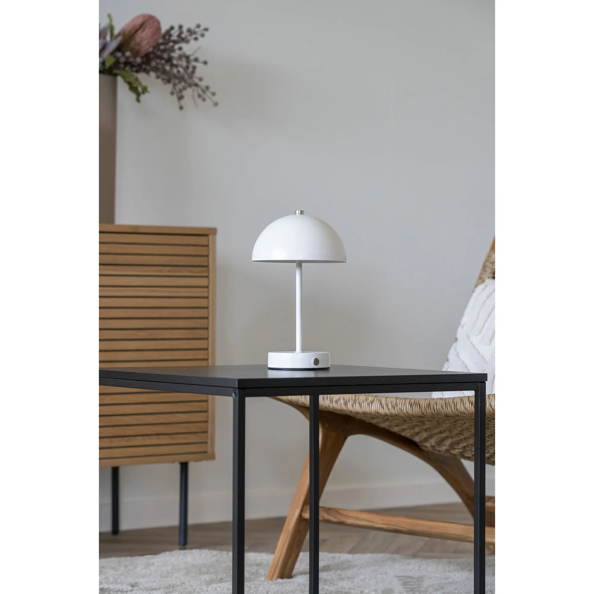 tinkaro Holt Tischleuchte wiederaufladbar 15 x 15 x 25 cm Weiß
