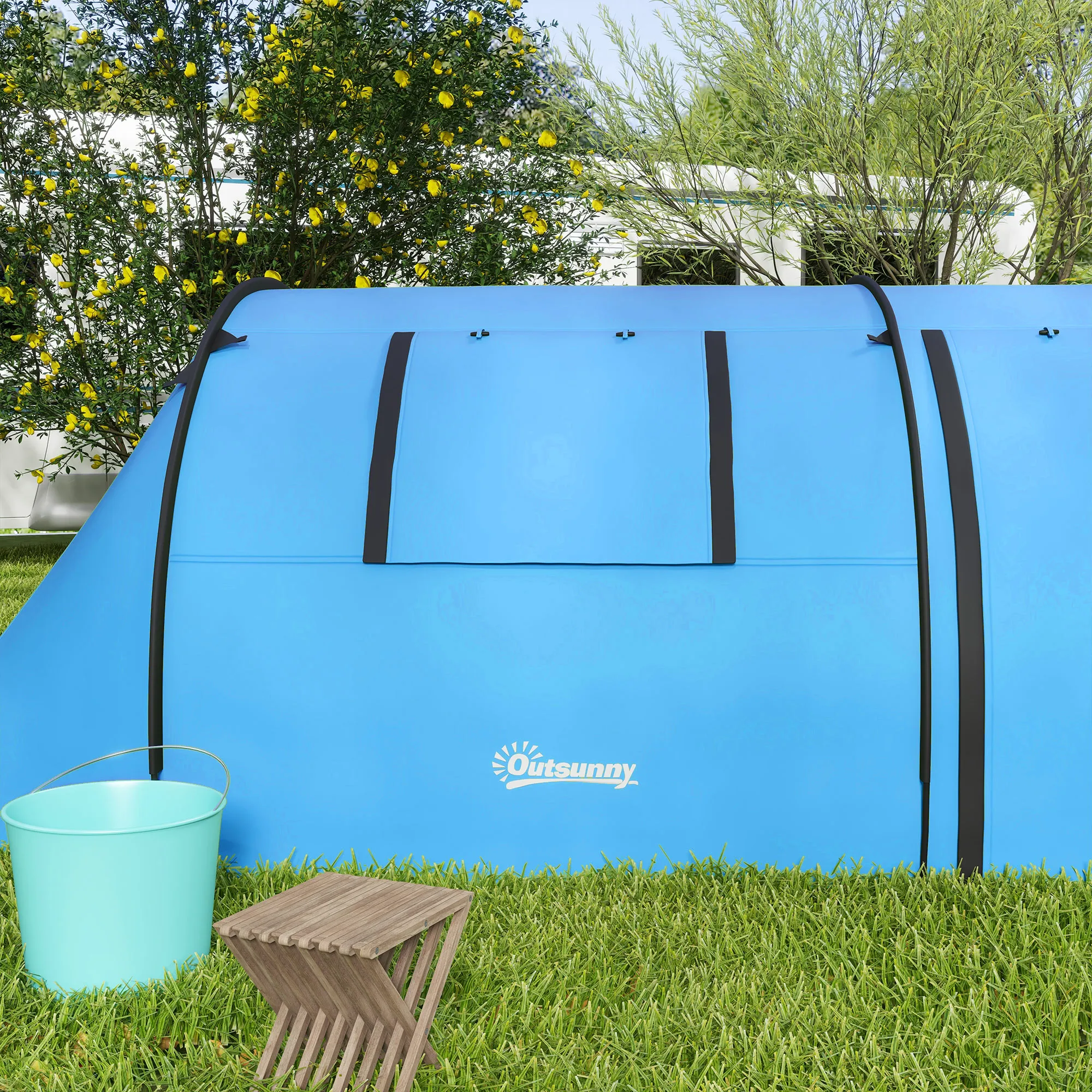 Familienzelt 4 Personen 470x220x150 cm Himmelblau