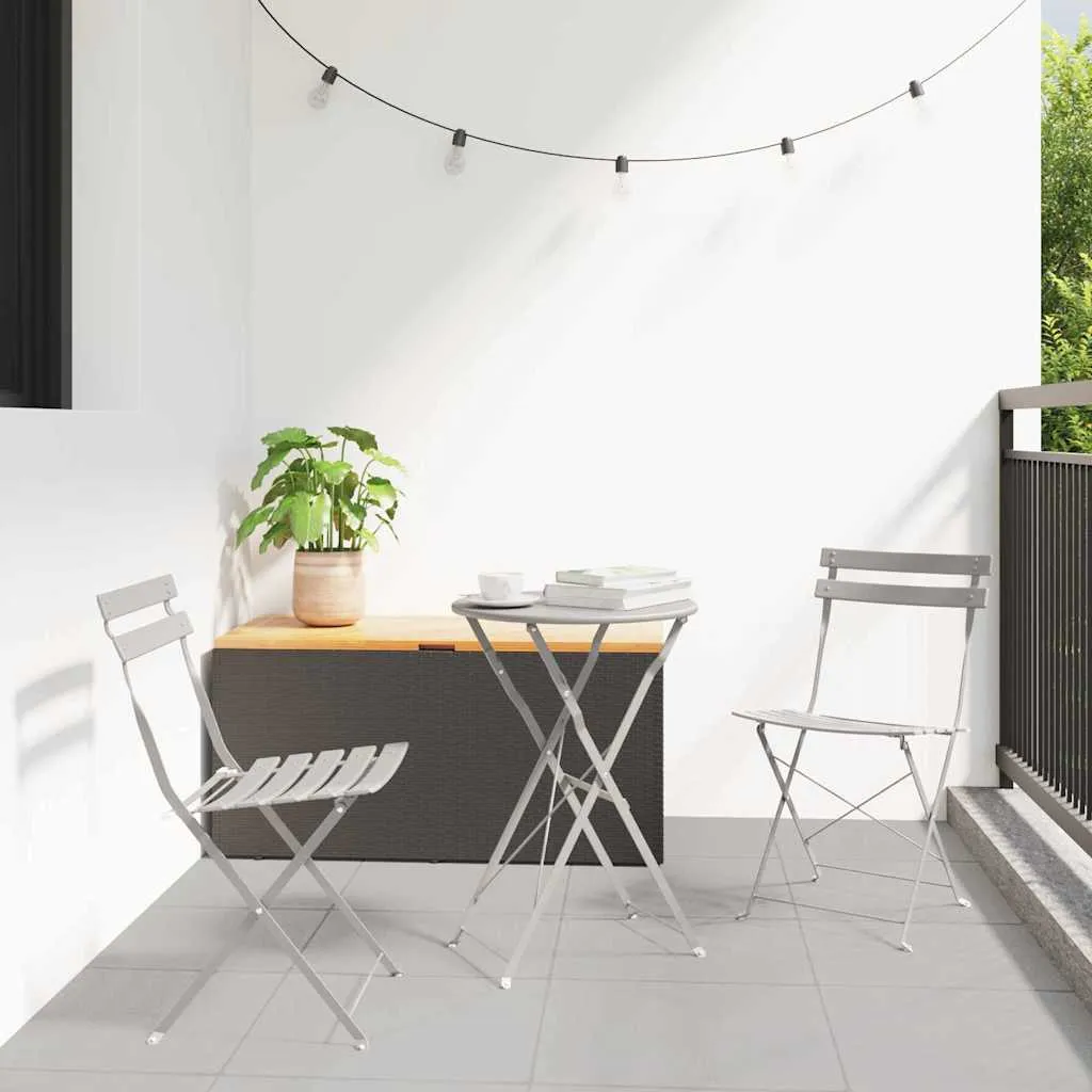 Stahl-Falt-Bistro-Set Beige 50 x 50 x 71 cm