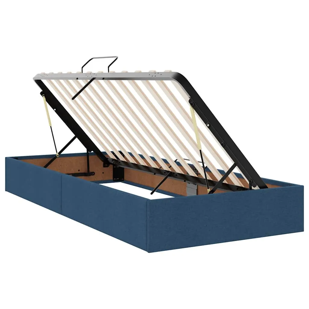 Speicherbett mit Matratze 200 x 200 cm Blau