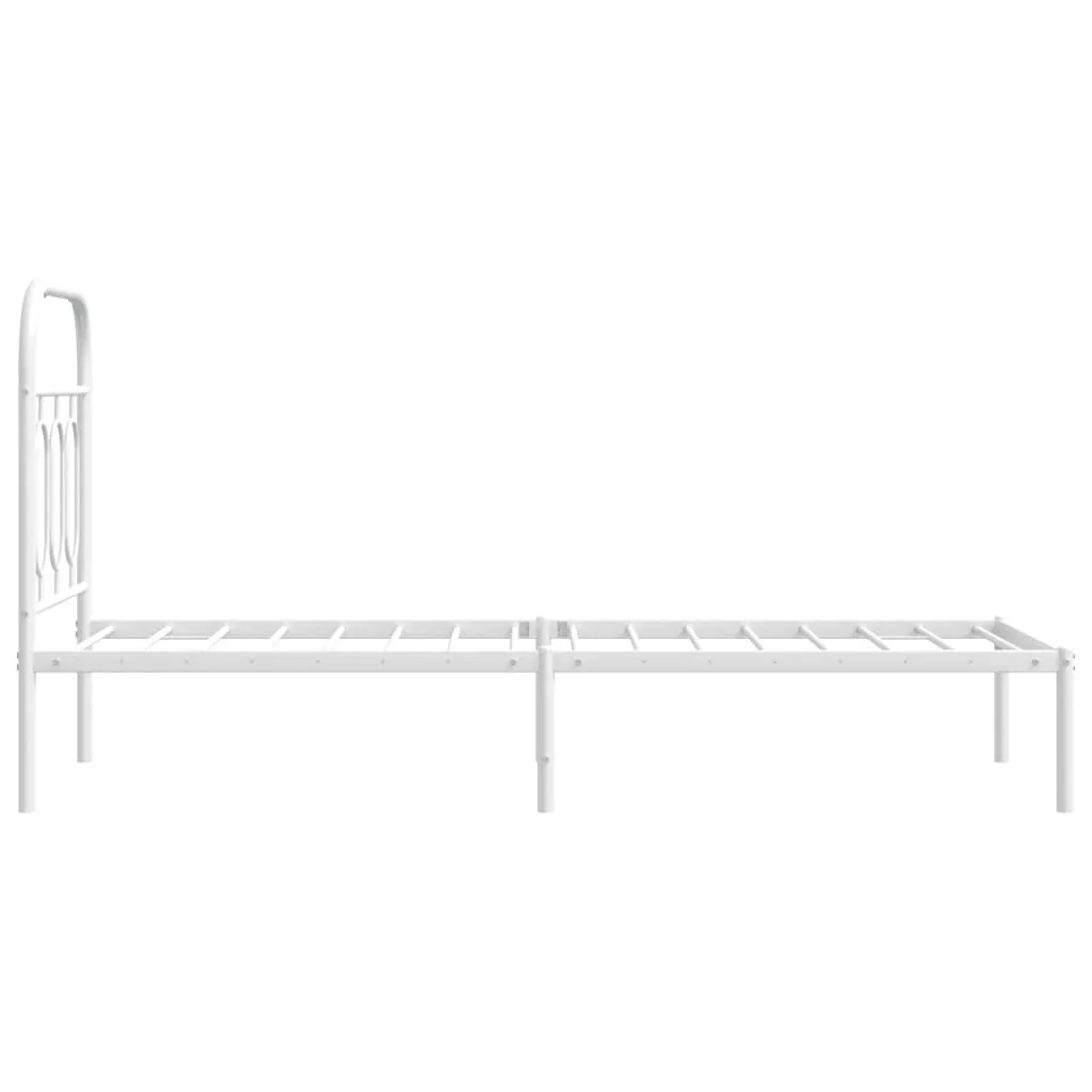 Klassisches weißes Metall-Bettgestell 196 x 80 x 100 cm
