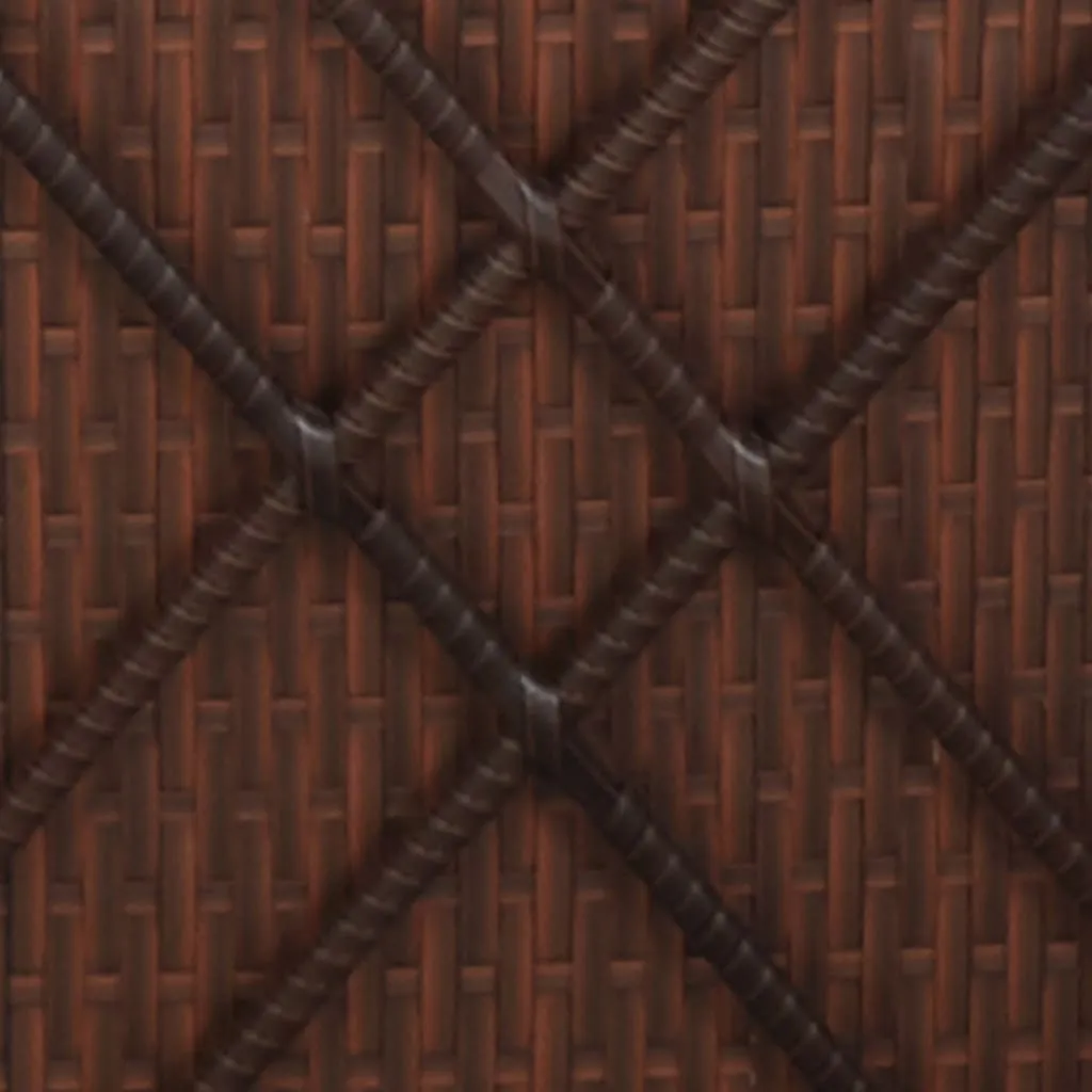Sonnenliege aus PE-Rattan braun mit cremeweißen Kissen 195x60x31 cm