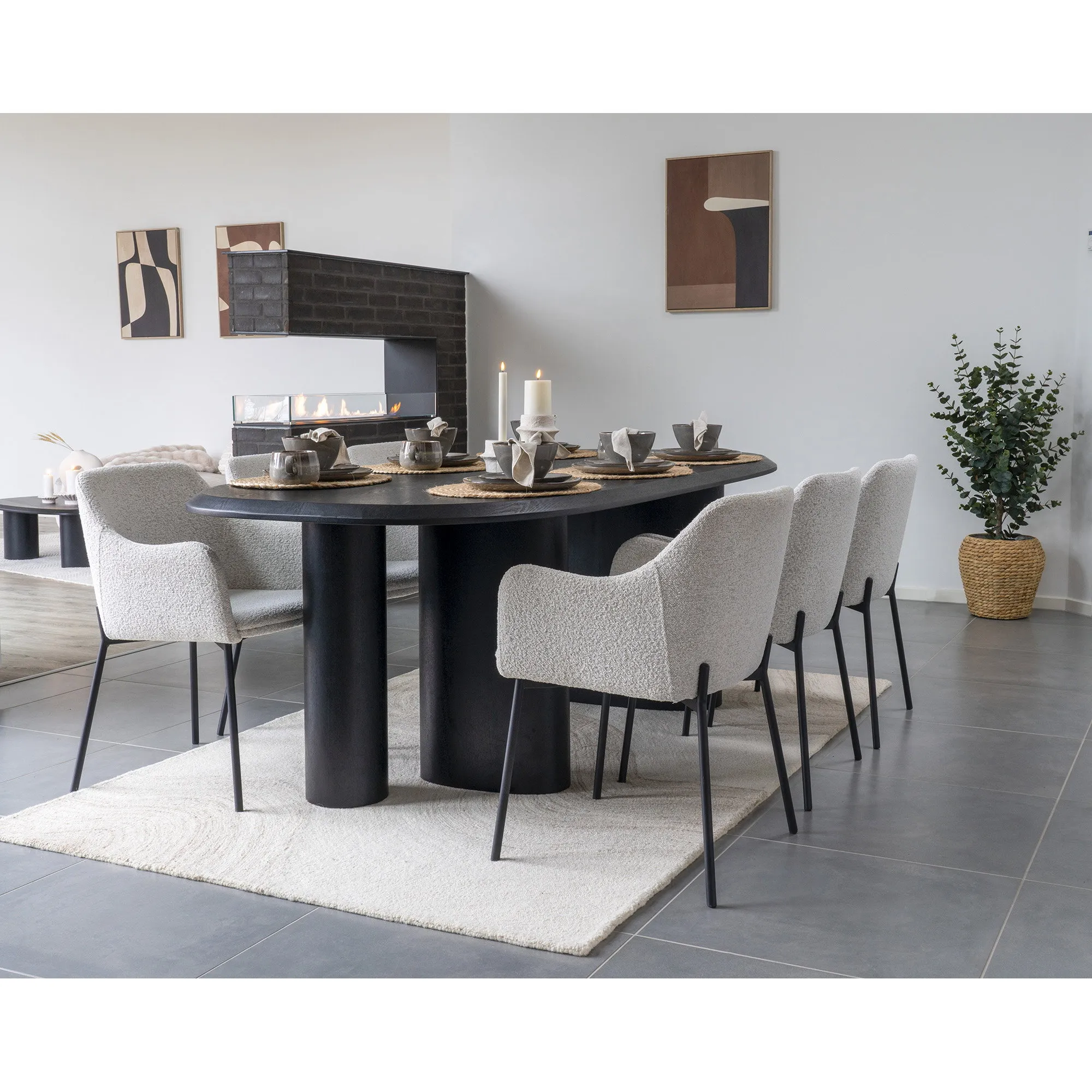 tinkaro Teller Selma (groß) Steingut Grau / Braun