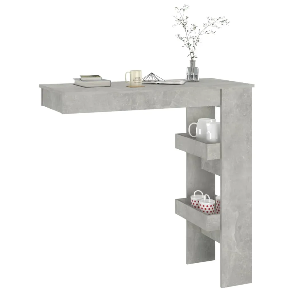 Moderner Wand-Bartisch 102 x 45 x 103,5 cm Betongrau