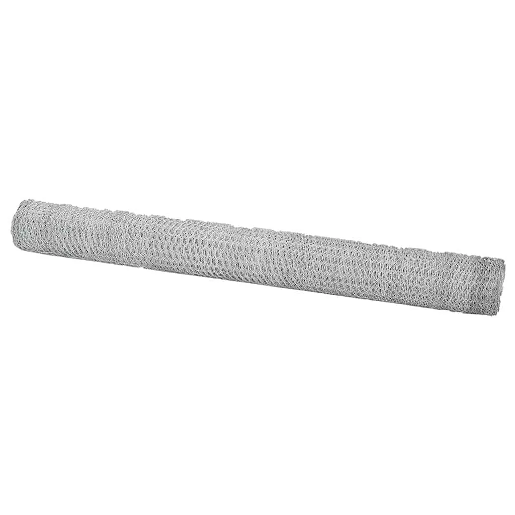 Hexagonzaun Silber 10 x 1,6 m aus verzinktem Stahl
