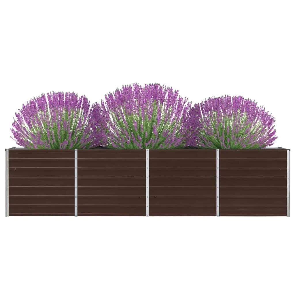 Hochbeet aus verzinktem Stahl 320 x 40 x 77 cm Braun