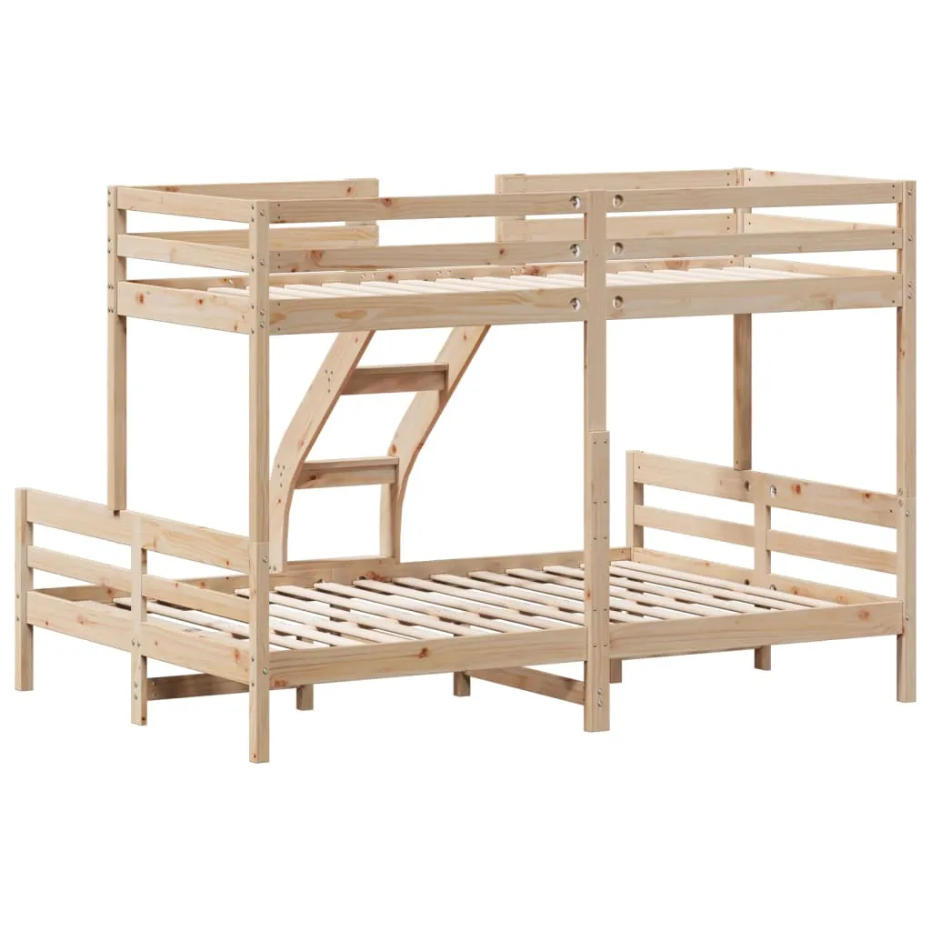 Etagenbett aus massivholz 207x145,5x145 cm naturfarben