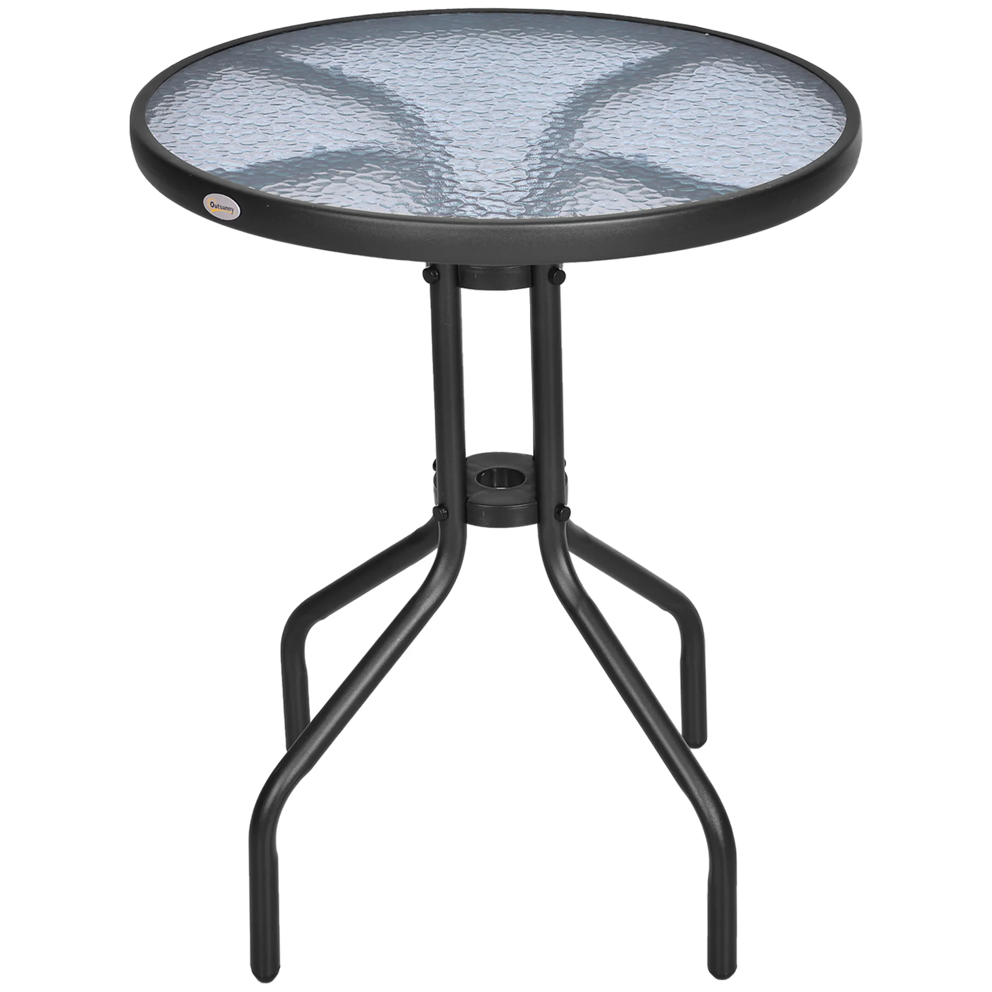 Moderner Gartentisch ∅60 x H70 cm in Schwarz