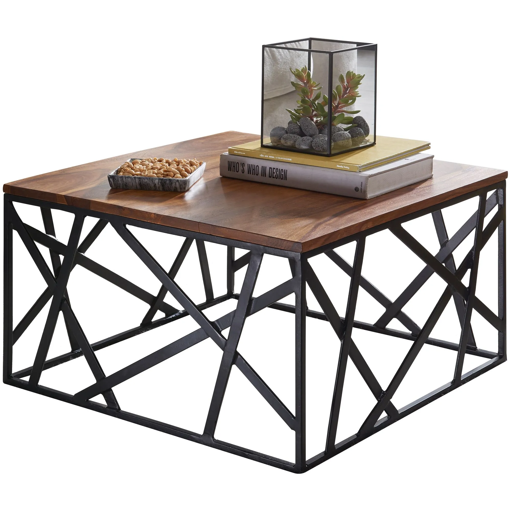 Wohnling Couchtisch BAKAL 60x35x60 cm Sheesham Massivholz / Metall Sofatisch Wohnling Couchtisch BAKAL 60x35x60 cm Sheesham Massivholz / Metall Sofatisch