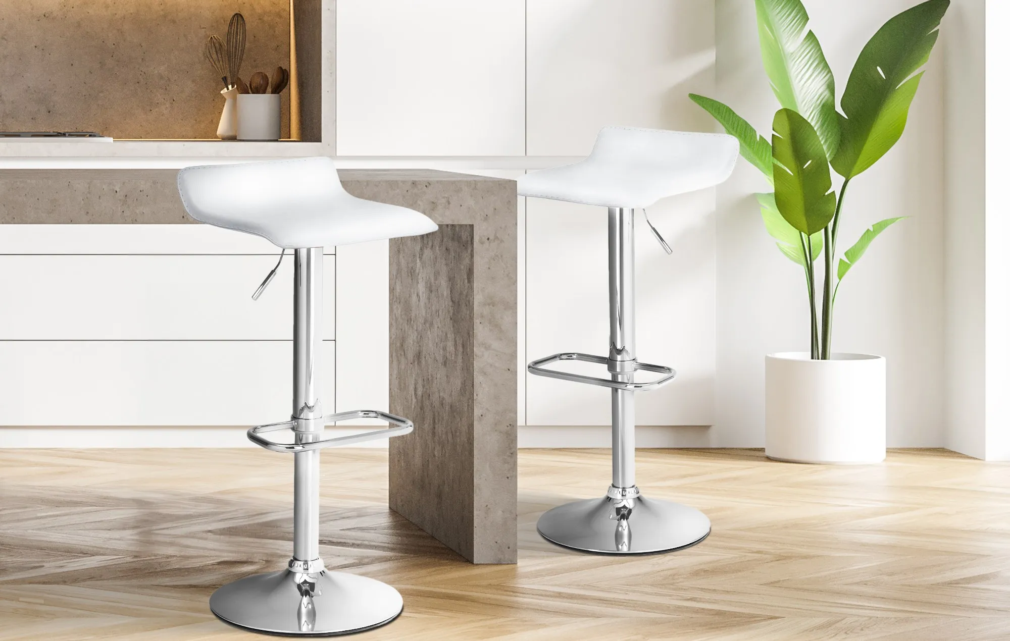 Barhocker Dyn Kunstleder 65-85 cm weiß