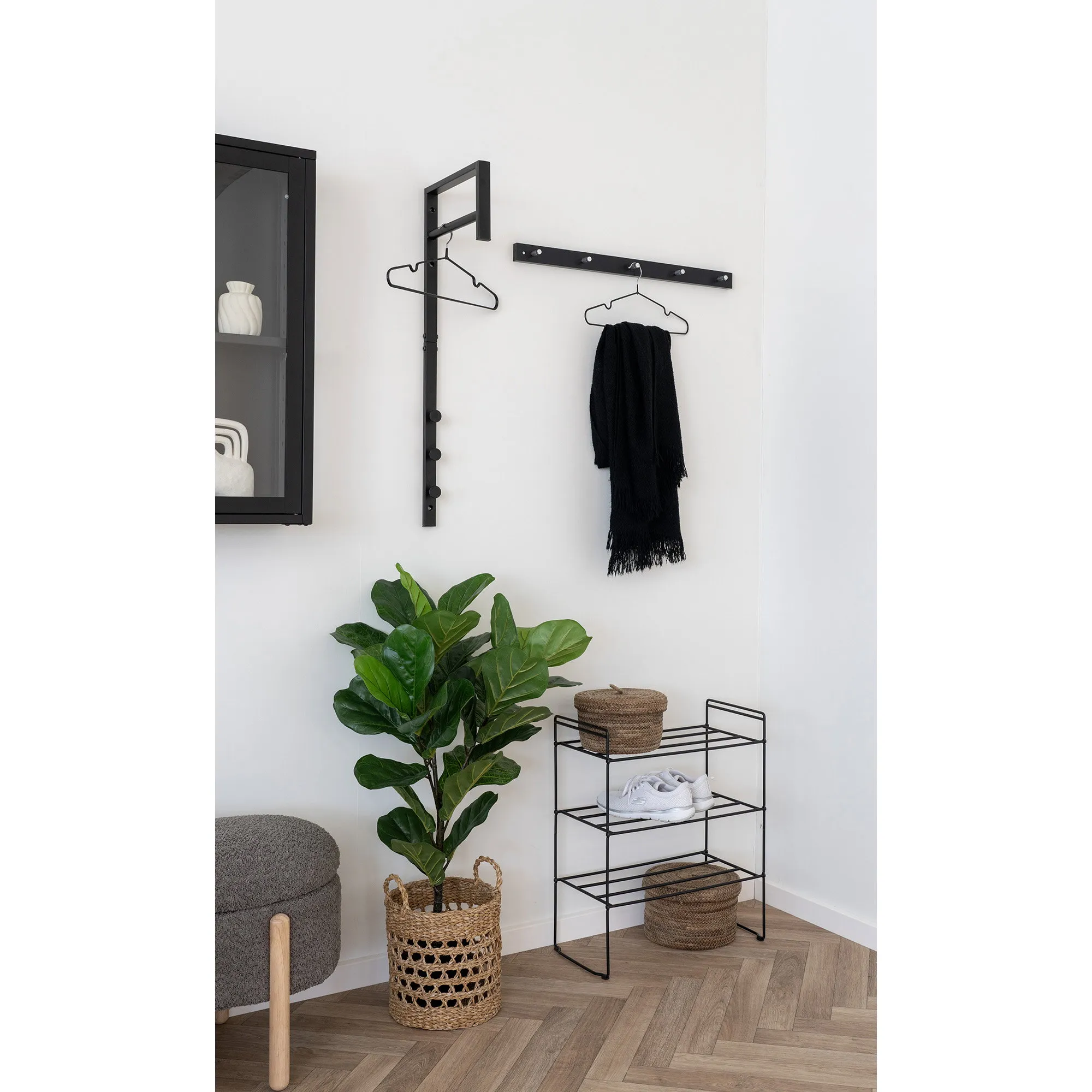 tinkaro Garderobe Padova 5 Haken 70x5 cm Schwarz
