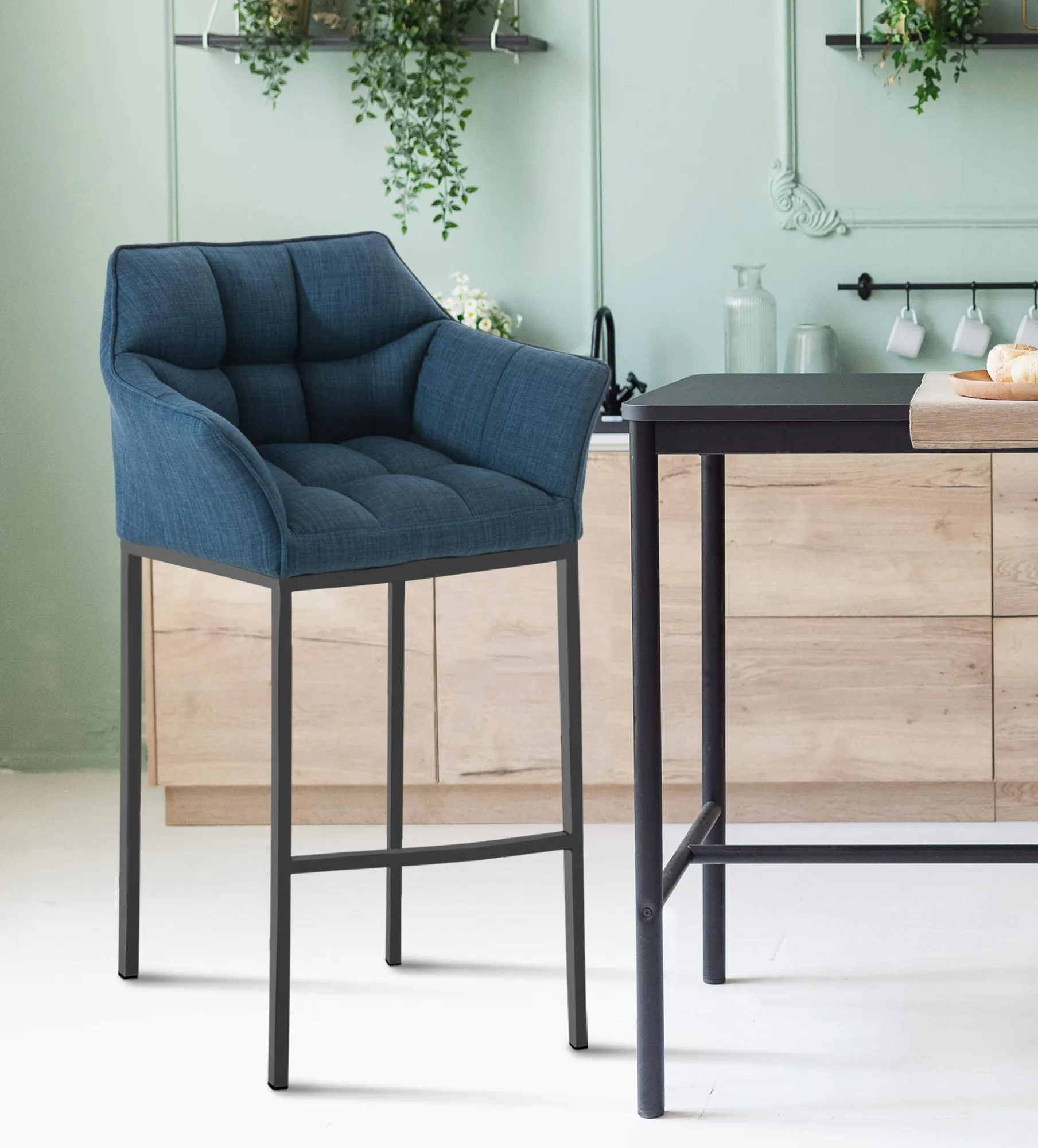 Barhocker Damaso 110x64x48 cm blau