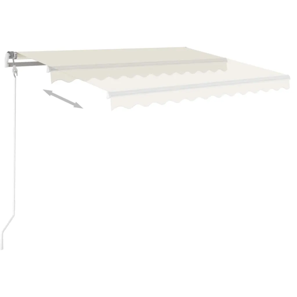 Versenkbare Outdoor-Markise 350x250 cm Creme mit weißem Aluminiumrahmen