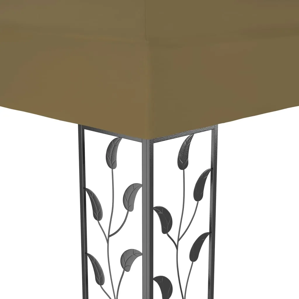 Pavillon mit Doppeldach 600x300x270 cm in Taupe und Schwarz
