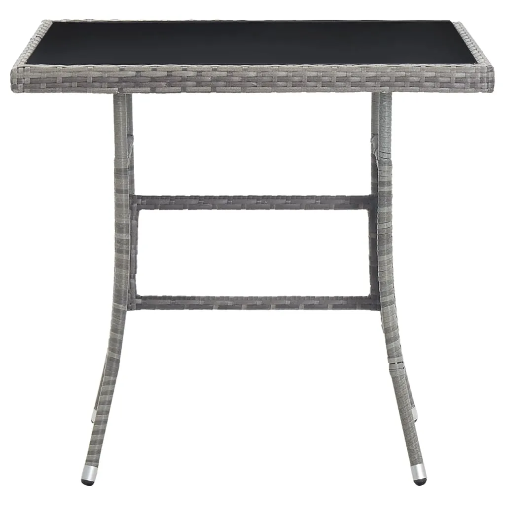 Gartentisch mit Glasplatte 80x80x74 cm Grau