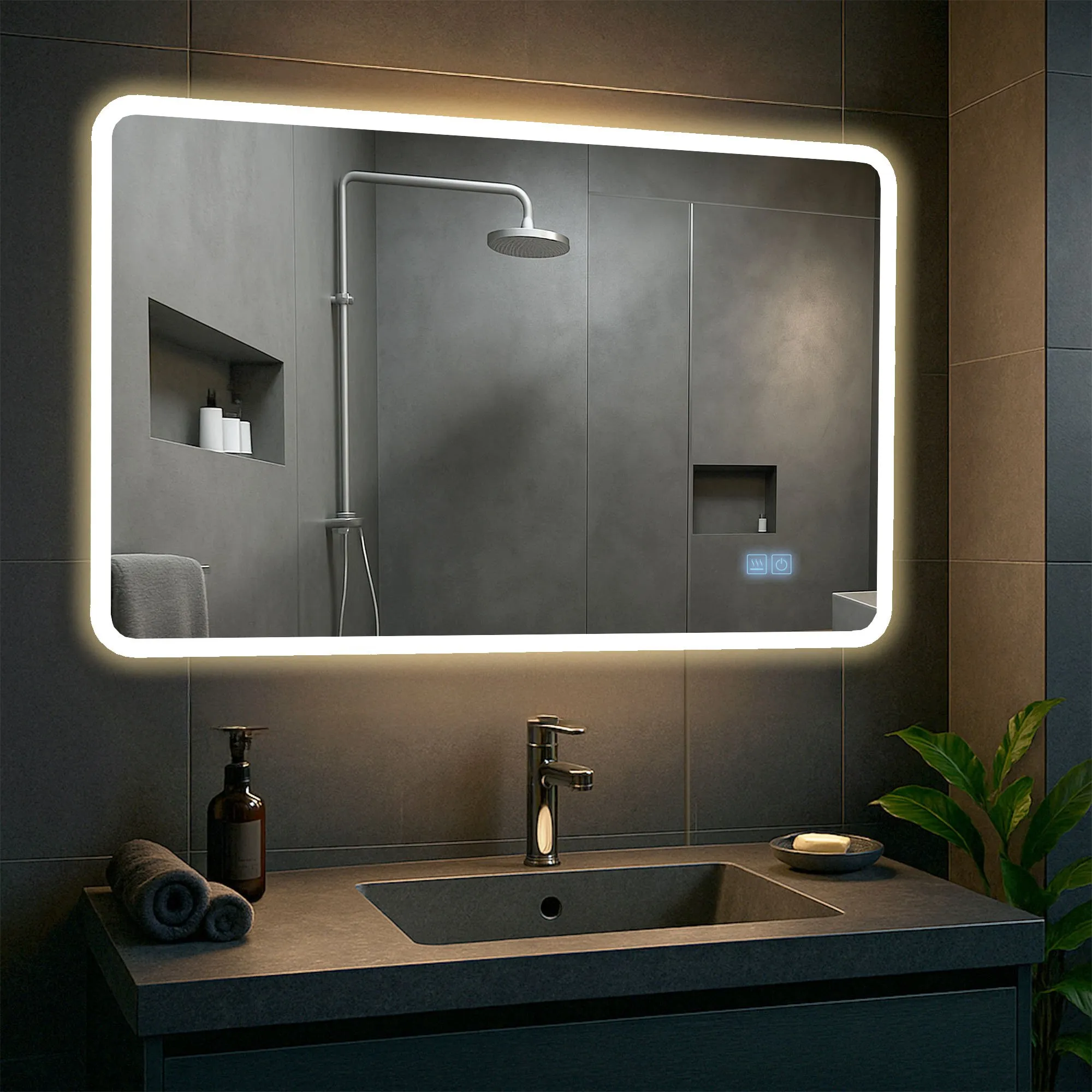 Badspiegel Jericho Bluetooth 100x70 cm Klarglas
