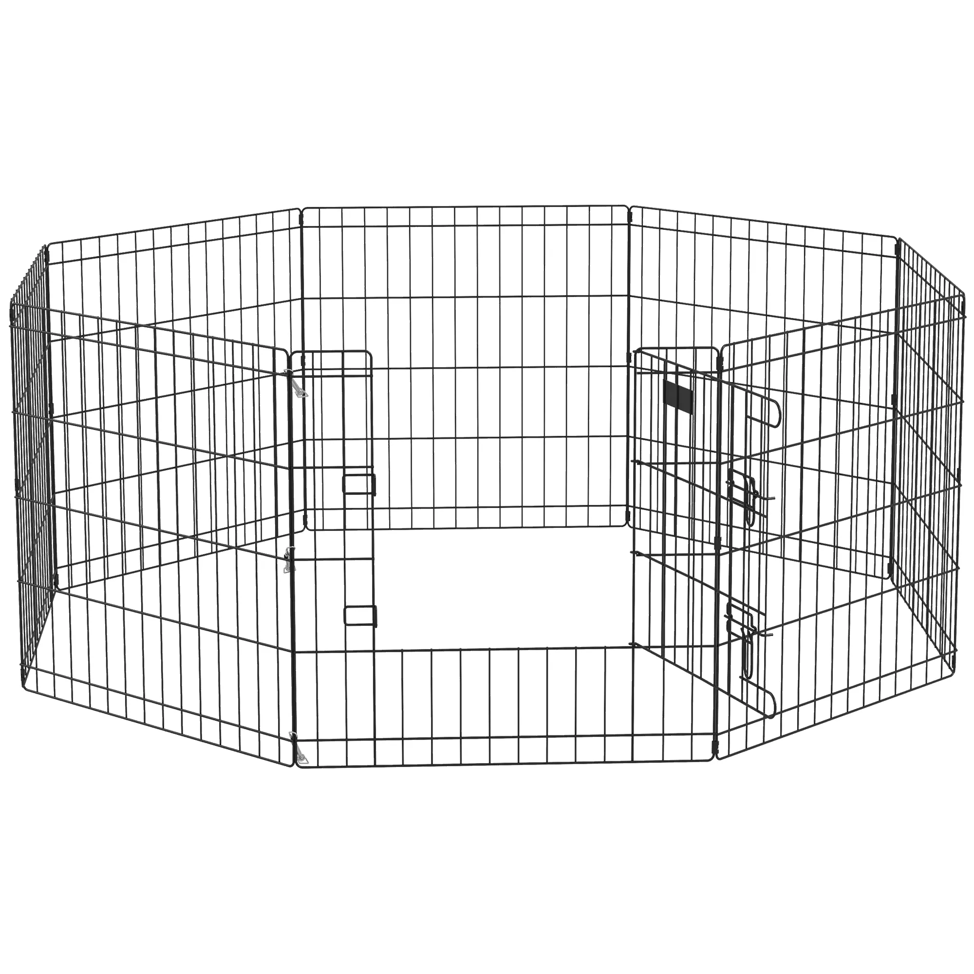 Welpenauslauf Spielgehege aus Metall, 61 cm, Schwarz