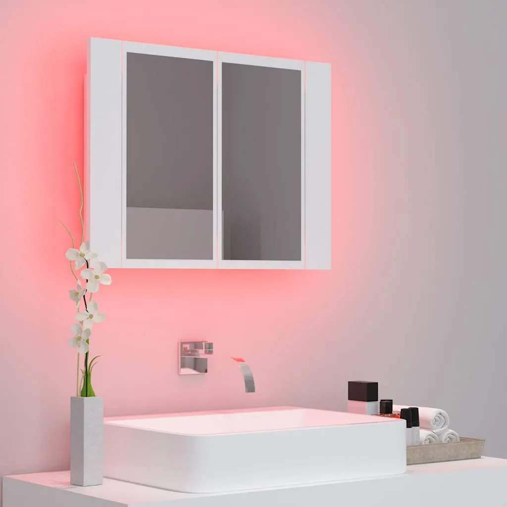 LED-Spiegelschrank Weiß 60 x 12 x 45 cm mit RGB-Licht