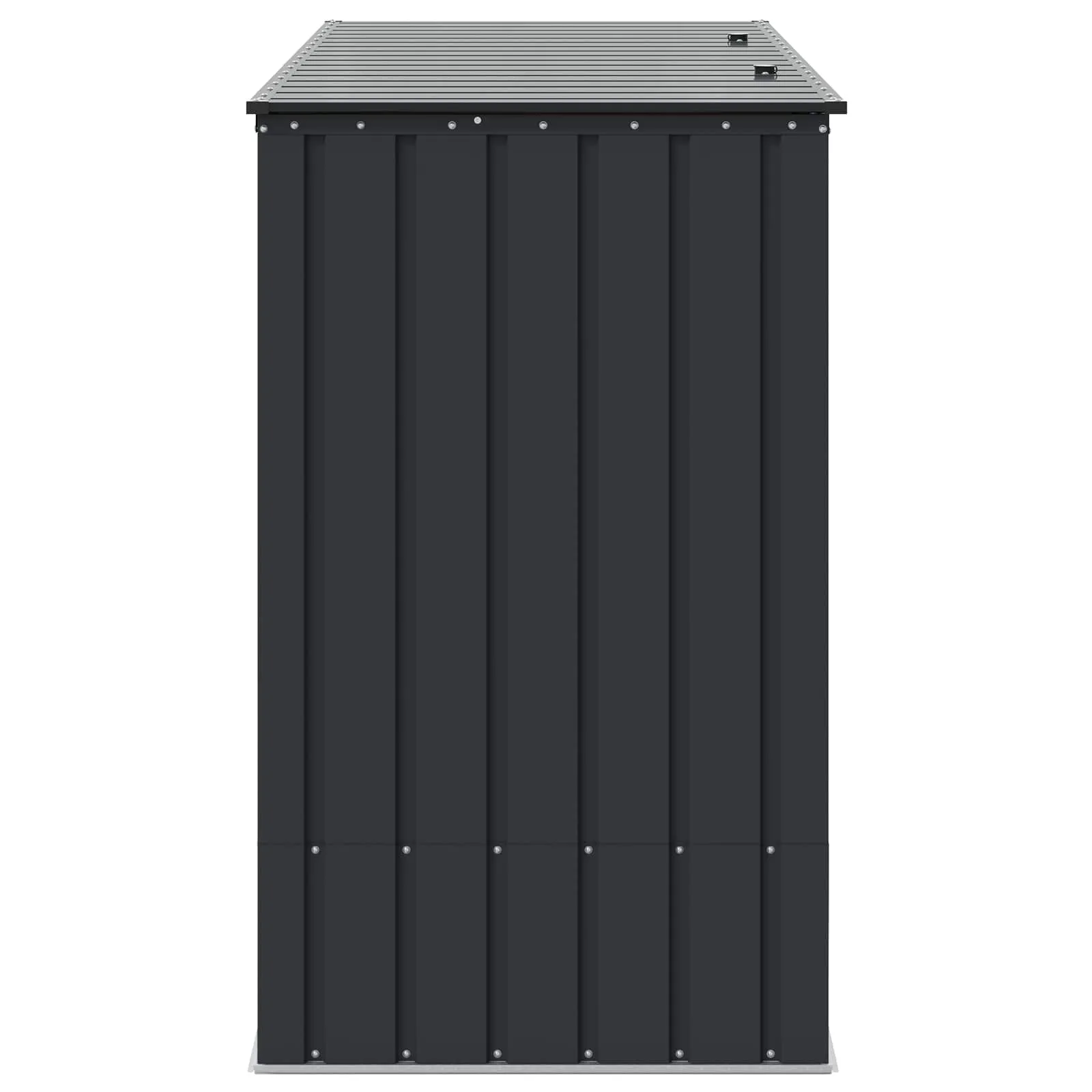 Abschließbare Gartenlagerbox 214x82x132 cm Schwarz aus Stahl