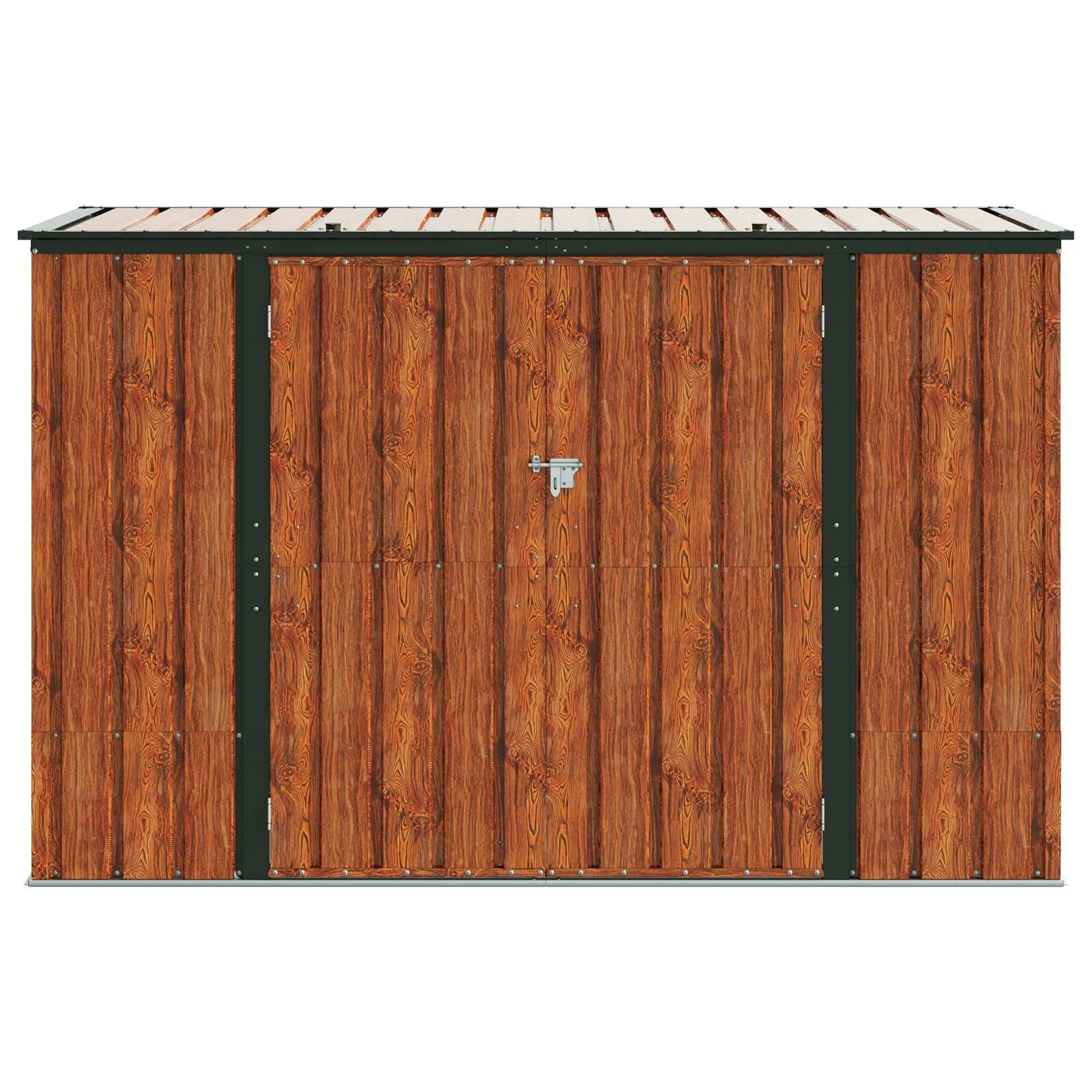 Abschließbare Gartenlagerbox 214x82x132 cm Braun aus Stahl