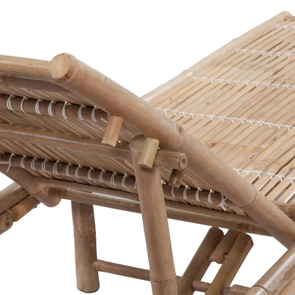 Verstellbare Gartenliege aus Bambus 200 x 65 x (30-87) cm
