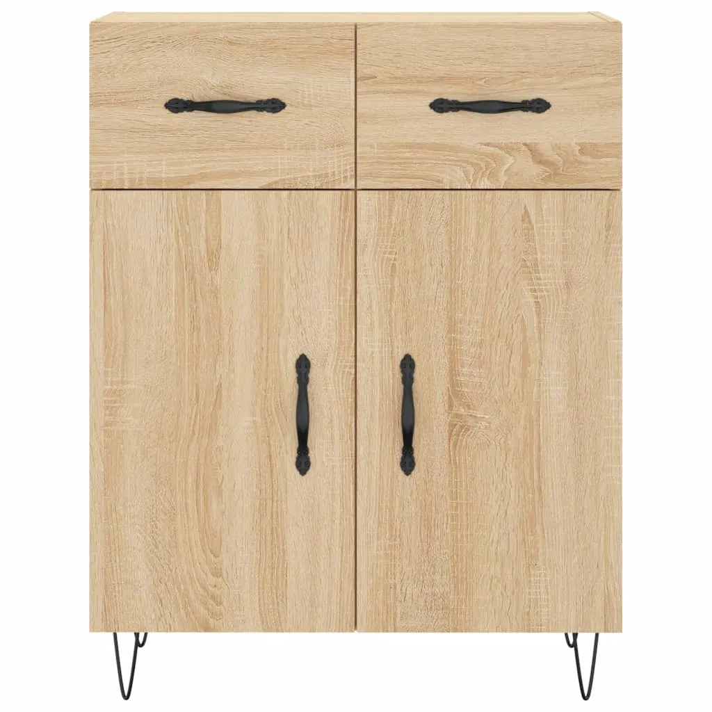 Highboard Sonoma-Eiche 69,5 x 34 x 180 cm aus Holzwerkstoff und Metall
