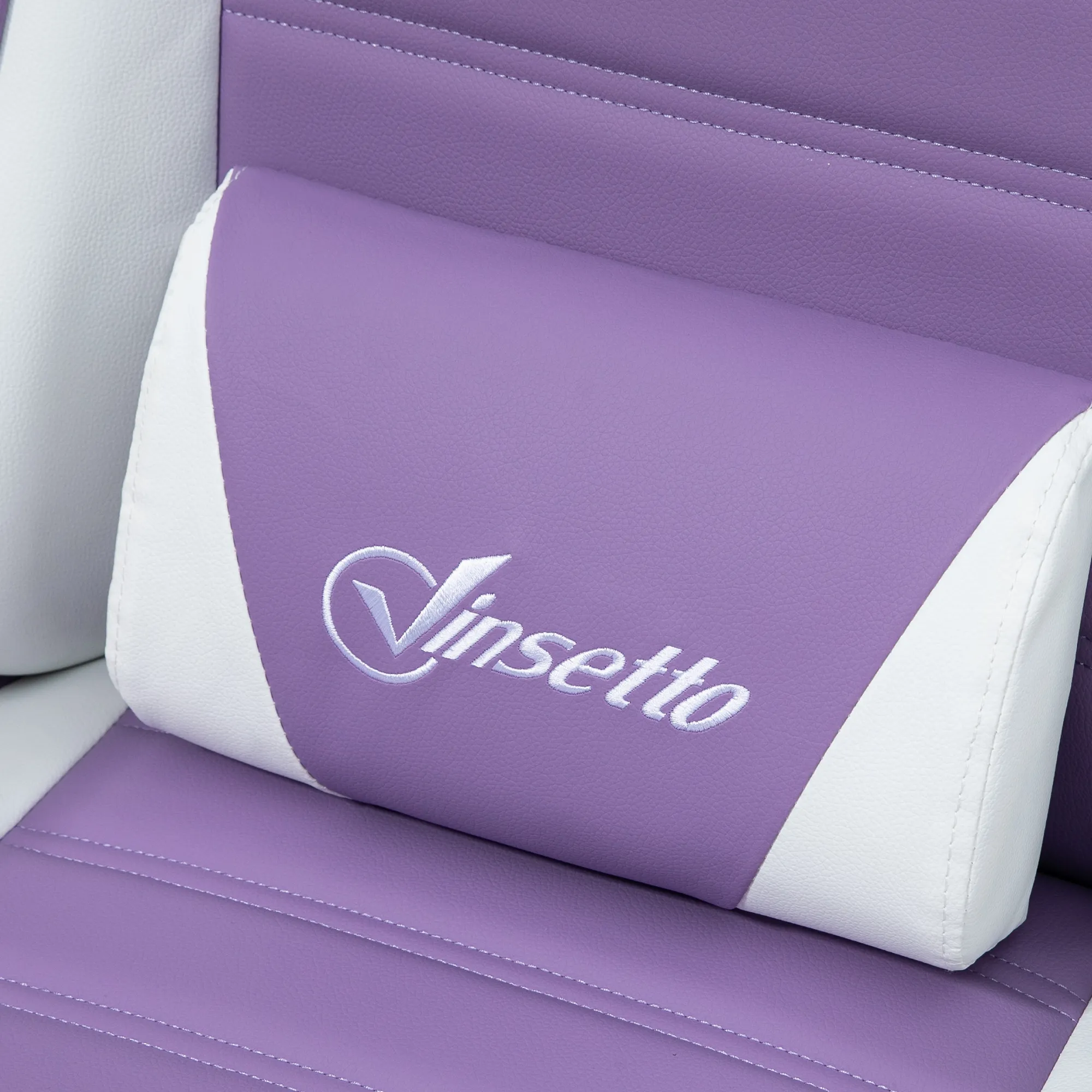 Gaming-Stuhl mit Fußstütze 65L x 63B x 136-142H cm Violett+Weiß