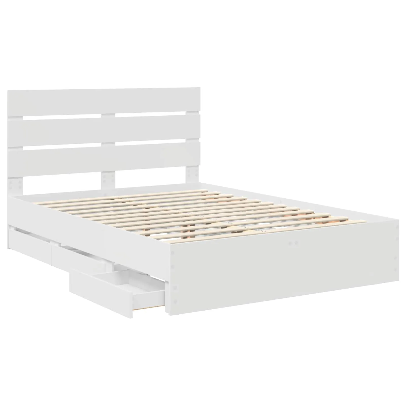 Bettgestell 206 x 153 x 100 cm Weiß