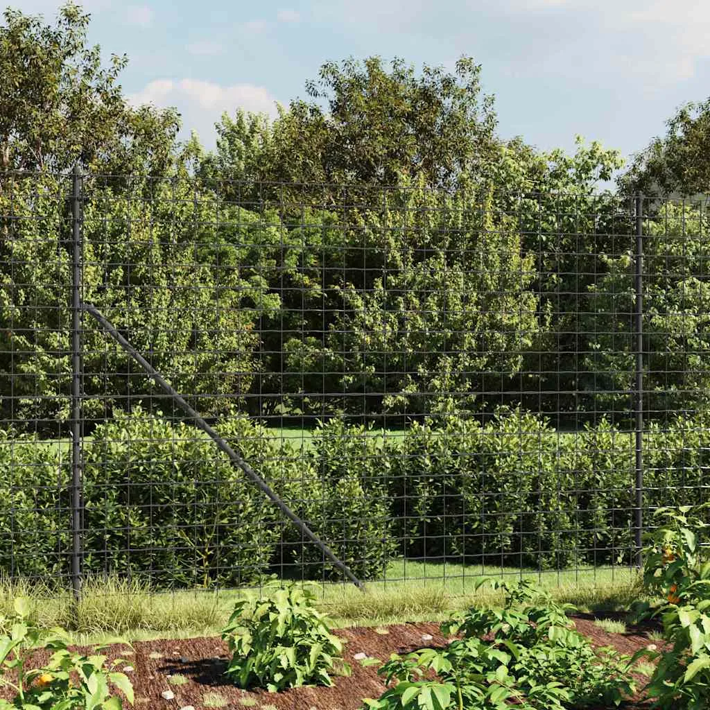 Maschendrahtzaun 2,2 x 25 m Anthrazit mit PVC-beschichtetem Stahl