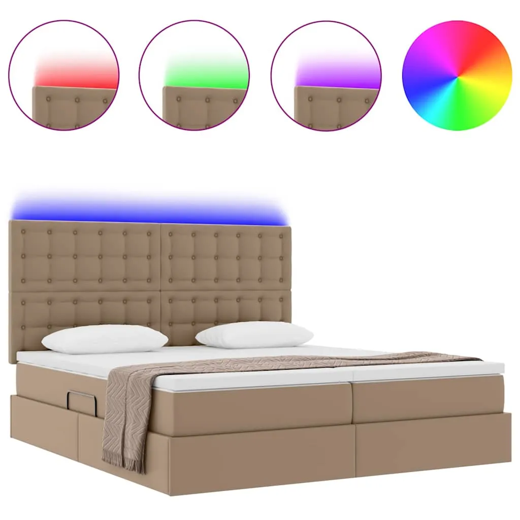 Stauraum-Bett mit Matratze 180 x 200 cm Cappuccino