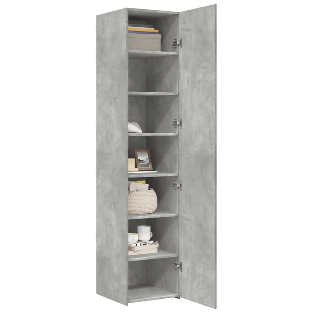Highboard Betongrau 40 x 42,5 x 185 cm aus Holzwerkstoff
