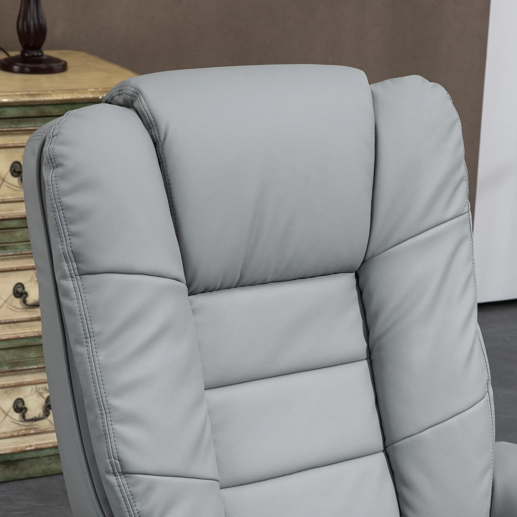Relaxsessel Grau 85B x 82T x 106H cm mit Hocker