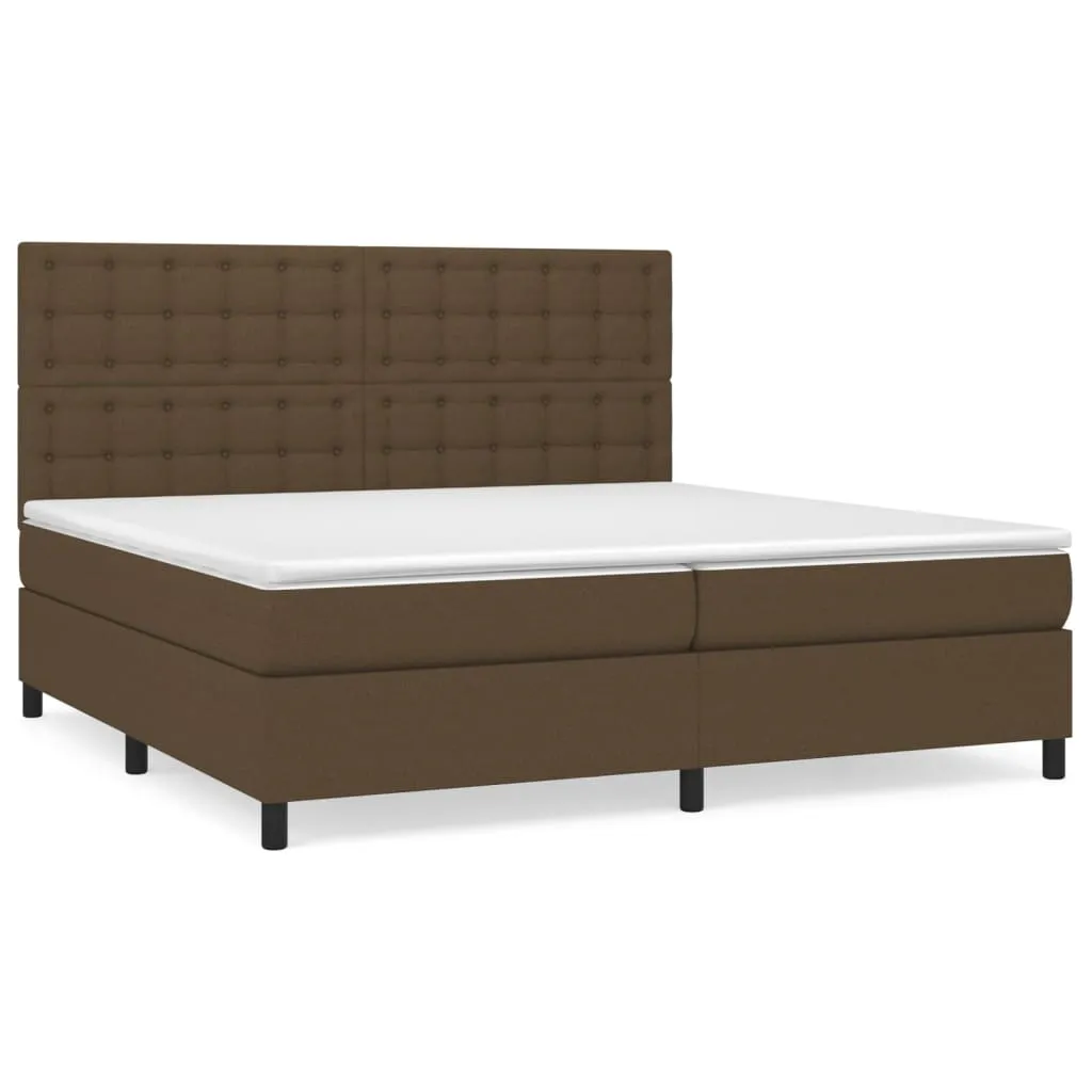 Boxspringbett 200x203 cm Taschenfederkern Dunkelbraun Stoff