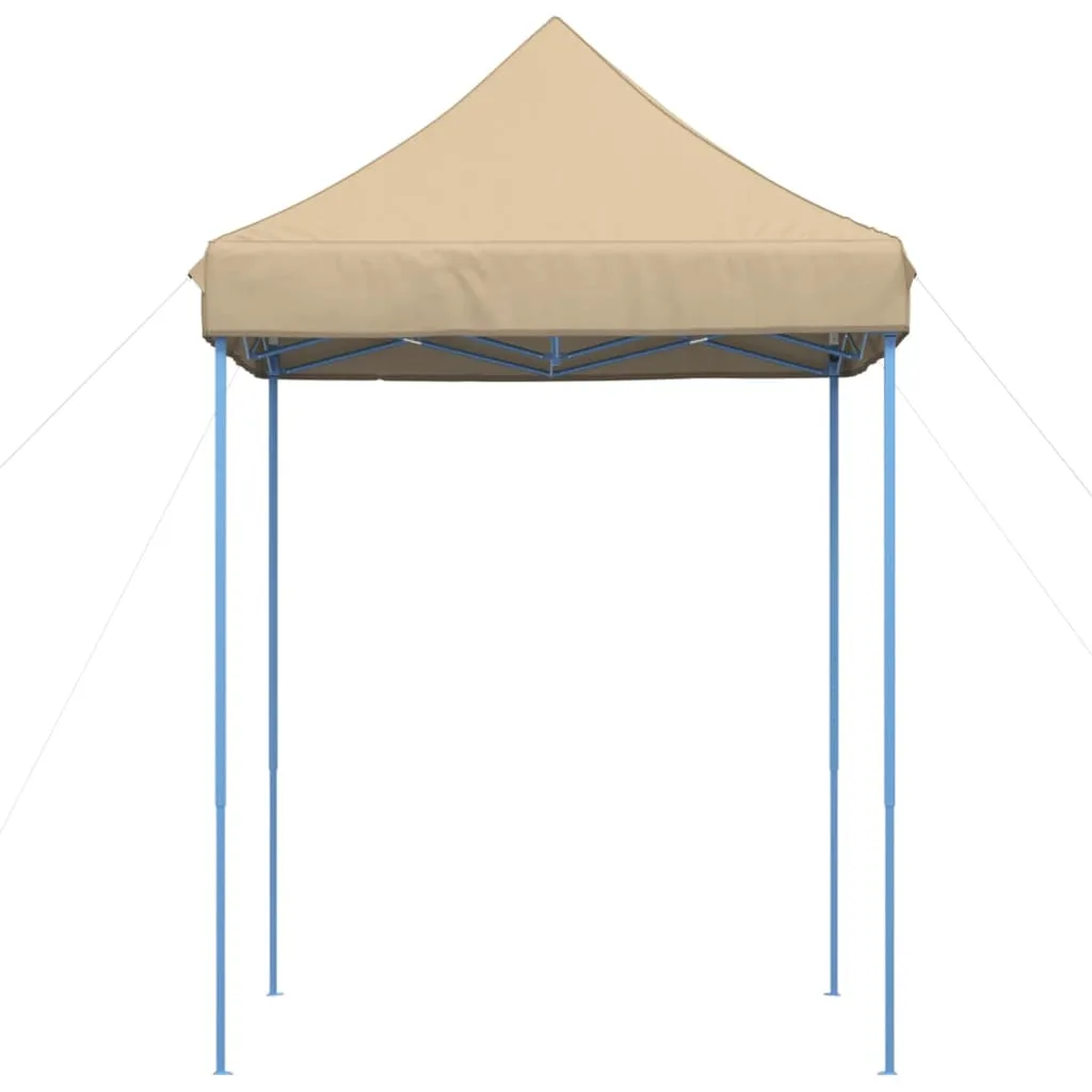 Faltbares Pop-up-Partyzelt 200x200x306 cm Beige mit blauem Stahlgestell