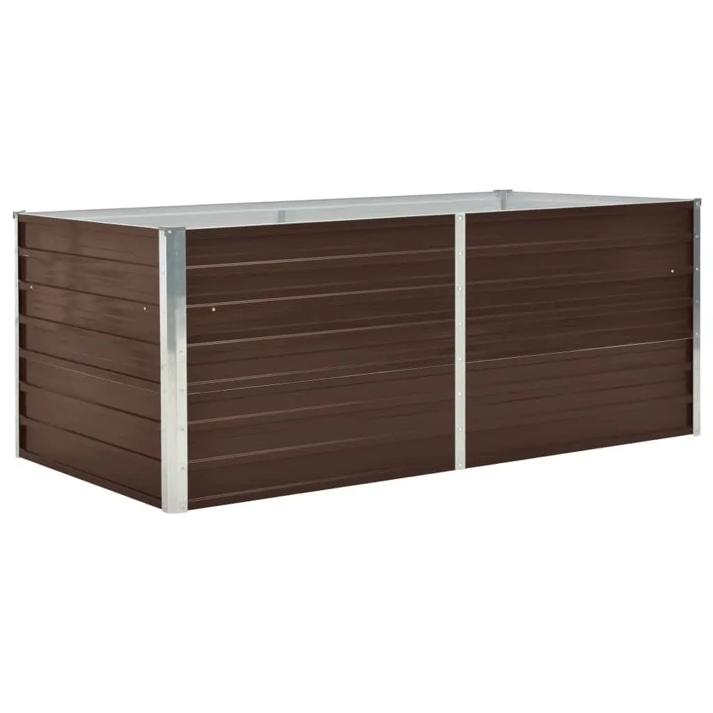 Hochbeet aus verzinktem Stahl 160 x 80 x 45 cm Braun