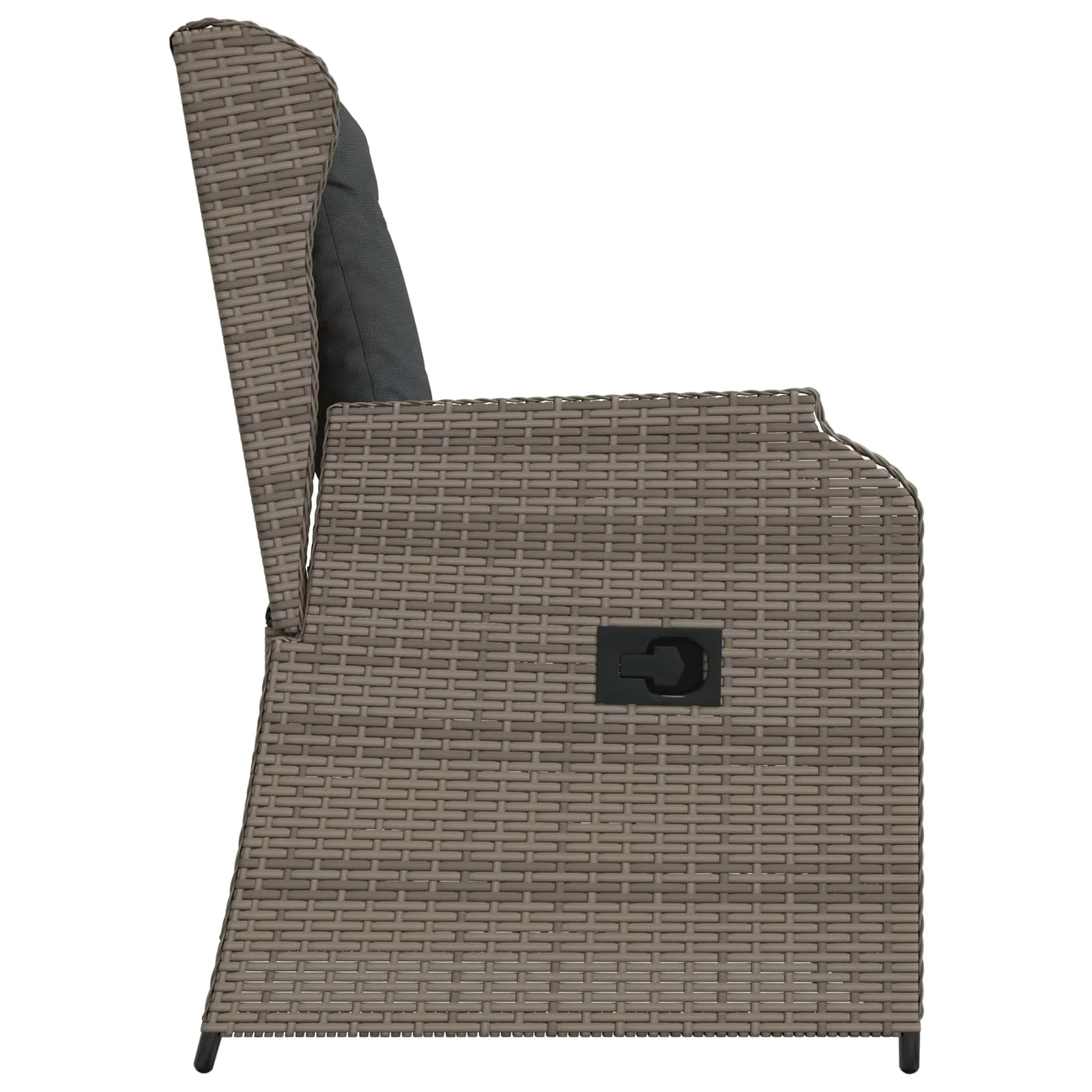 Verstellbare Gartenbank Poly-Rattan 55x67x95 cm Grau