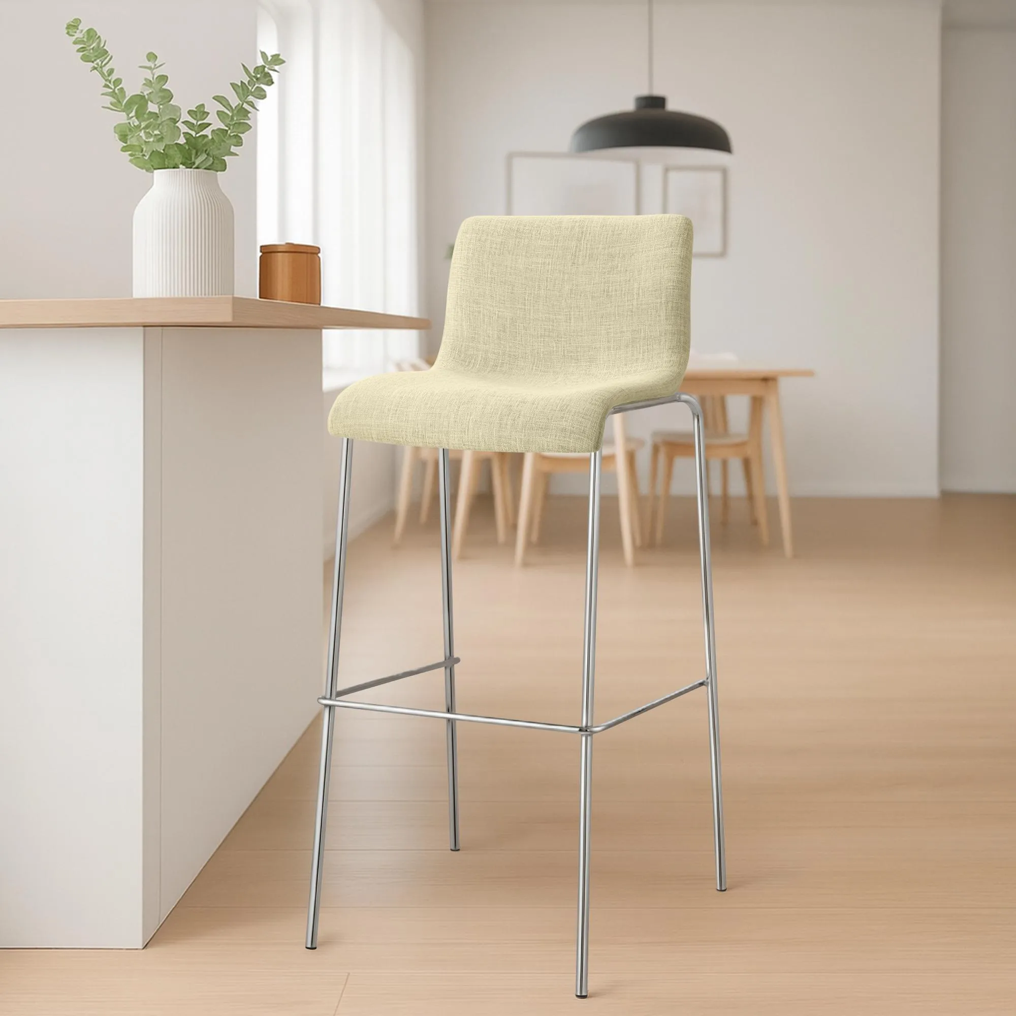 Barhocker Hover Stoff 100x43x48 cm creme