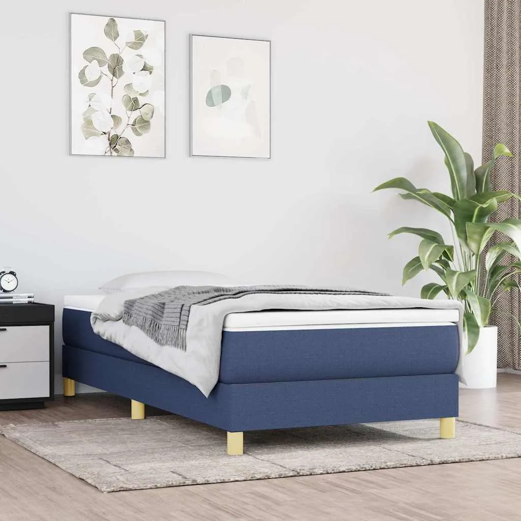 Boxspringbett mit Taschenfederkernmatratze, 203x80 cm, Blau