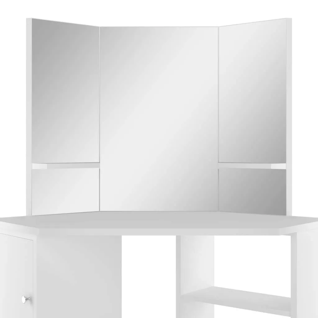 Eleganter weißer Schminktisch 111 x 54 x 141,5 cm aus MDF