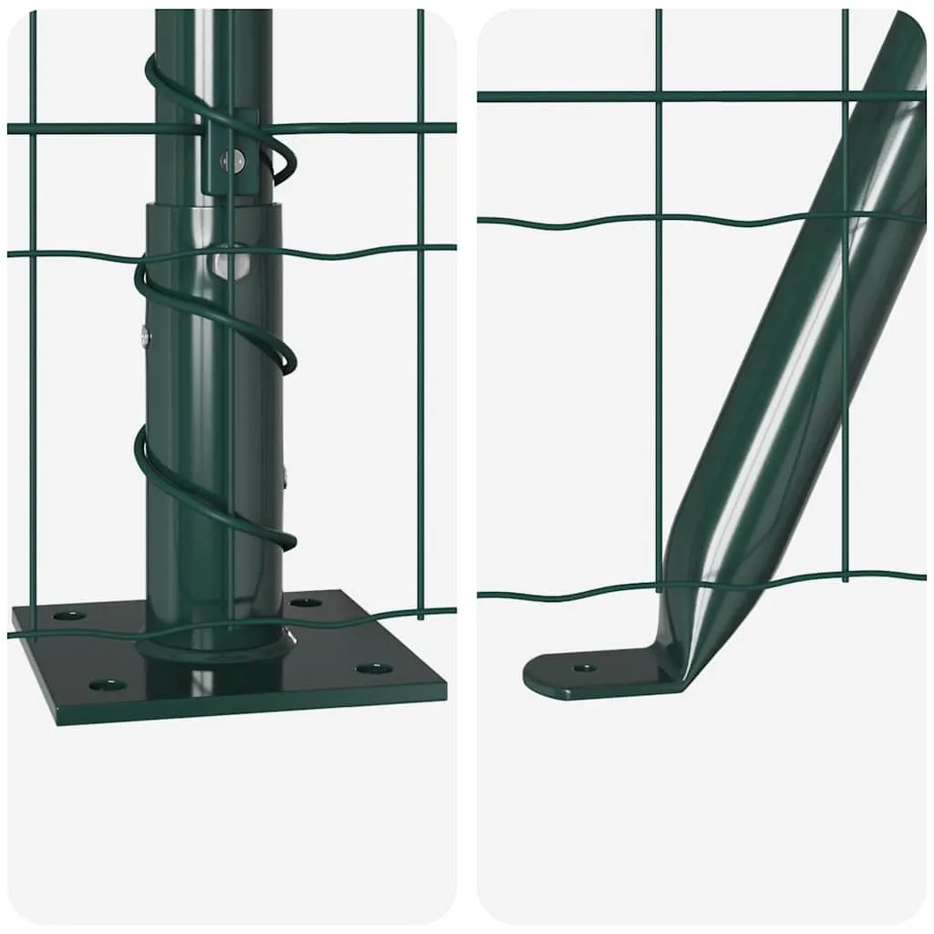 Outdoor-Zaunpaneel-Set Grün 5000 x 3.2 x 60 cm aus Stahl