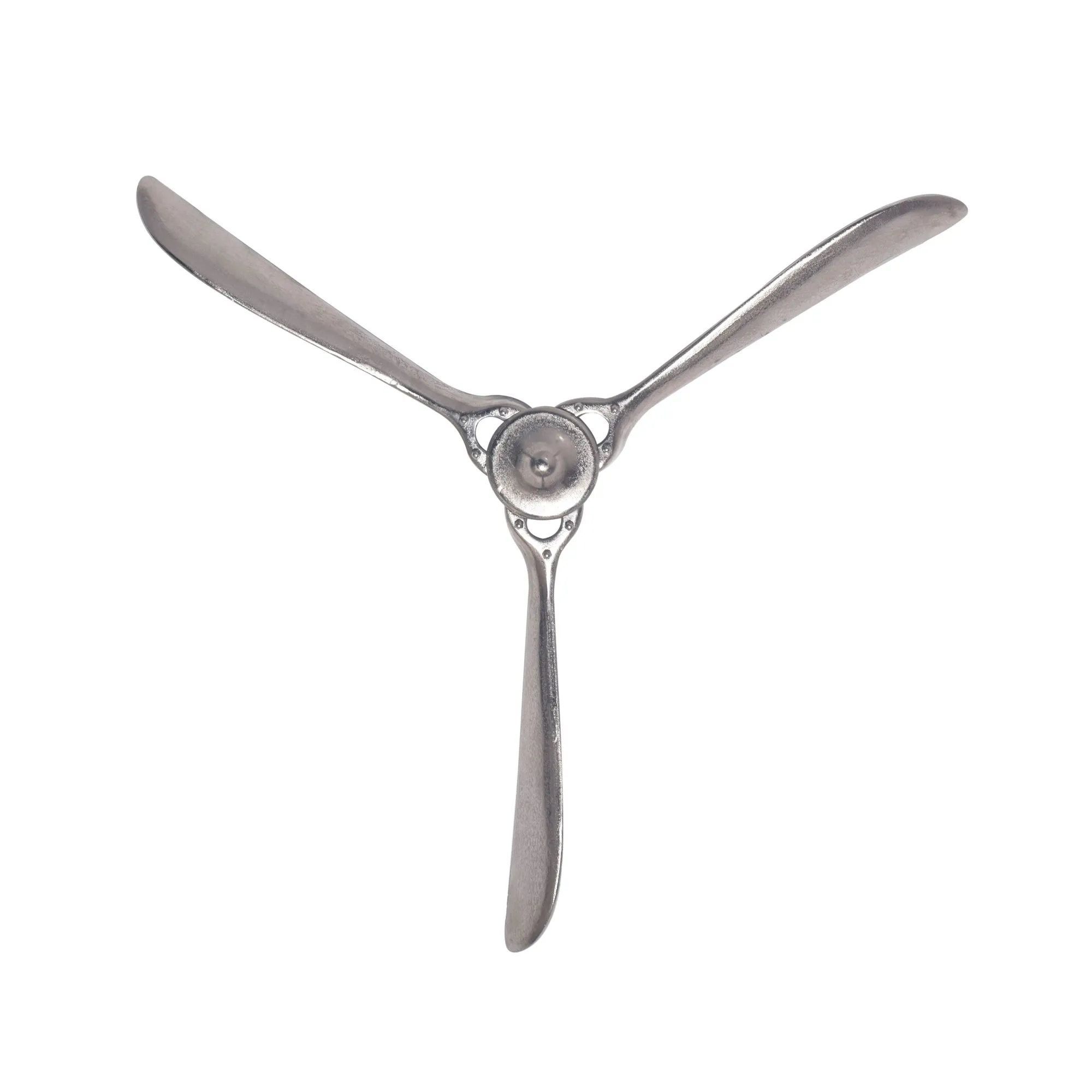 Deko Propeller 85x85 cm Silber Metall Flugzeug Wandpropeller