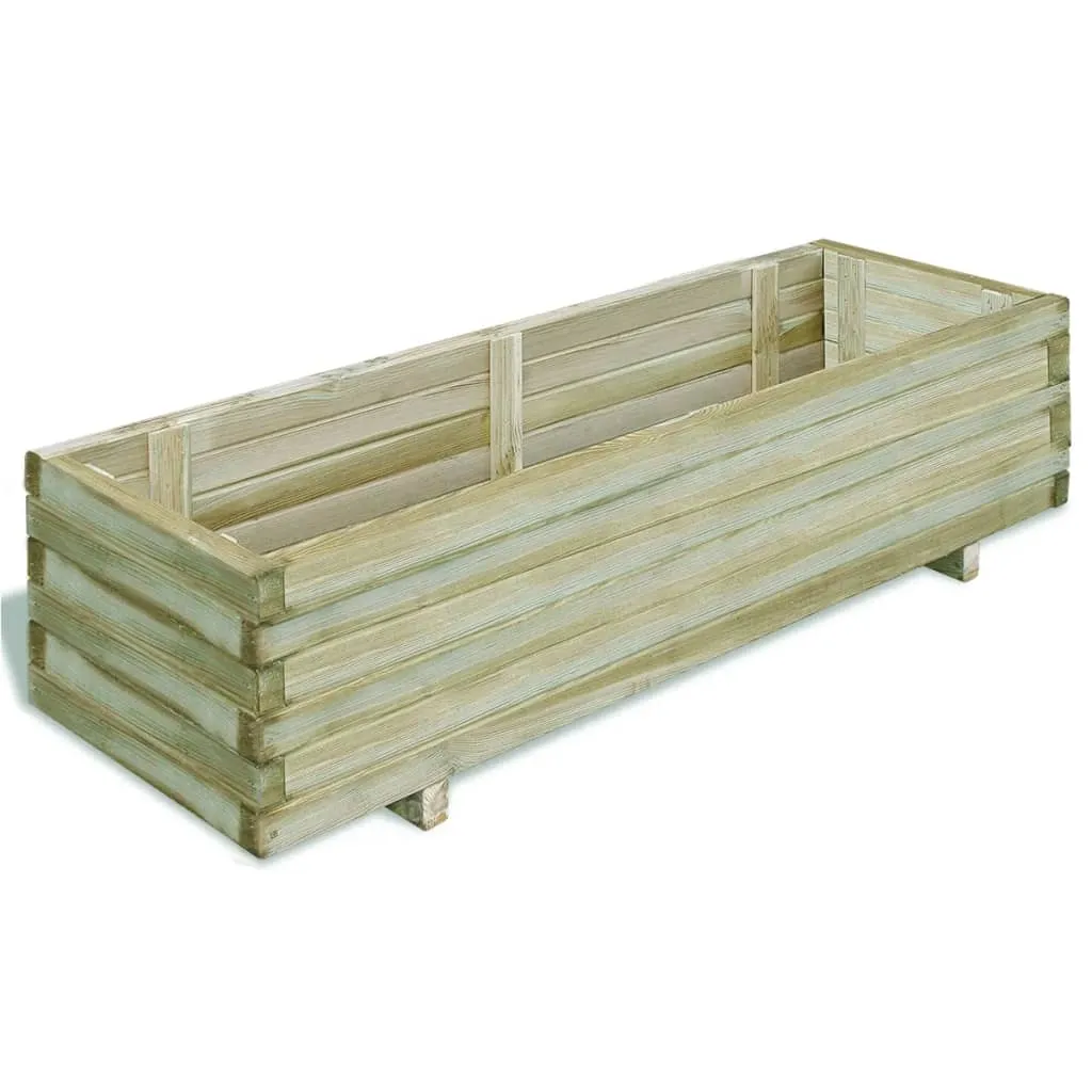 Garten-Hochbeet aus massivem Kiefernholz grün imprägniert 120x40x30 cm