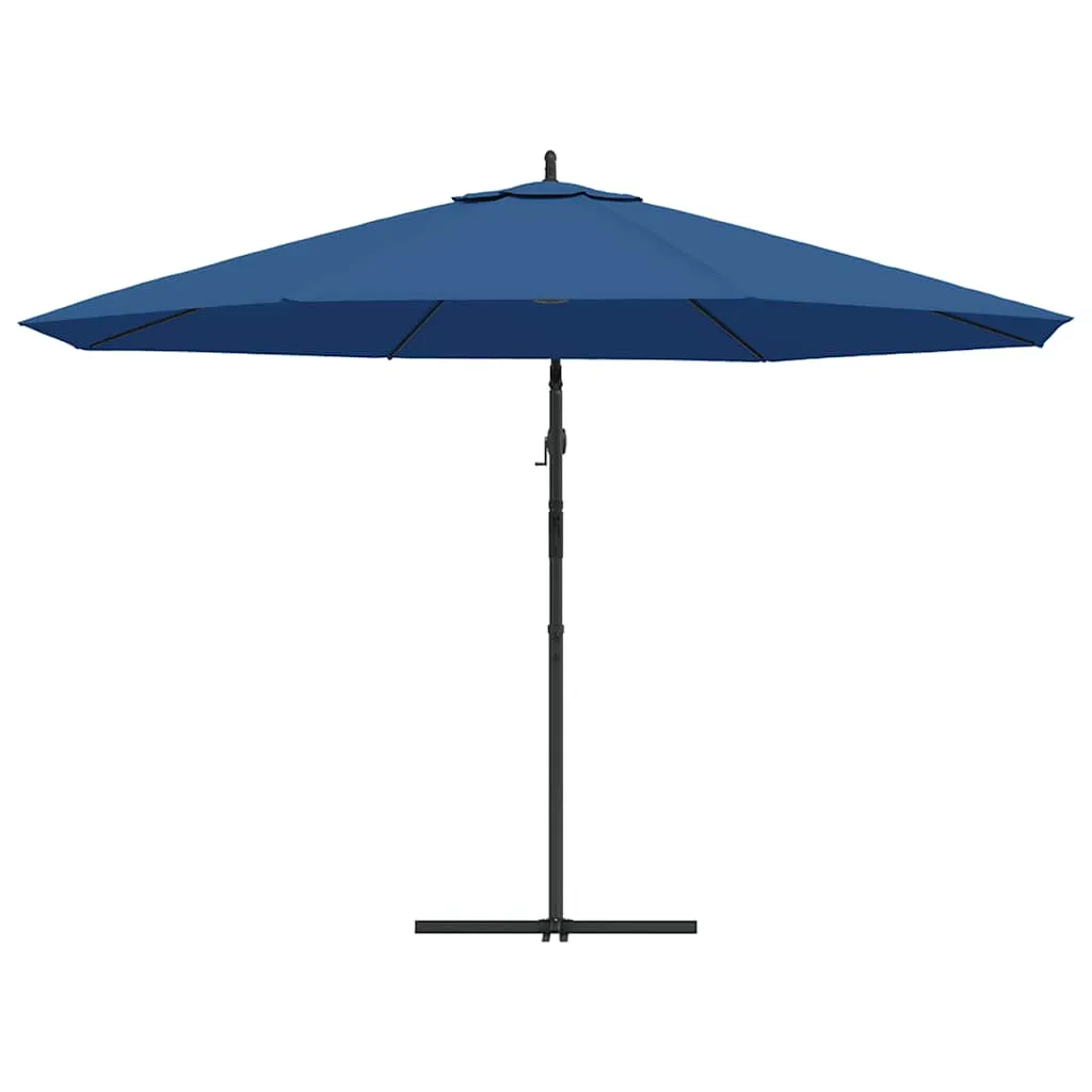 Eleganter Sonnenschirm 350x268 cm in Blau mit Kurbelmechanismus