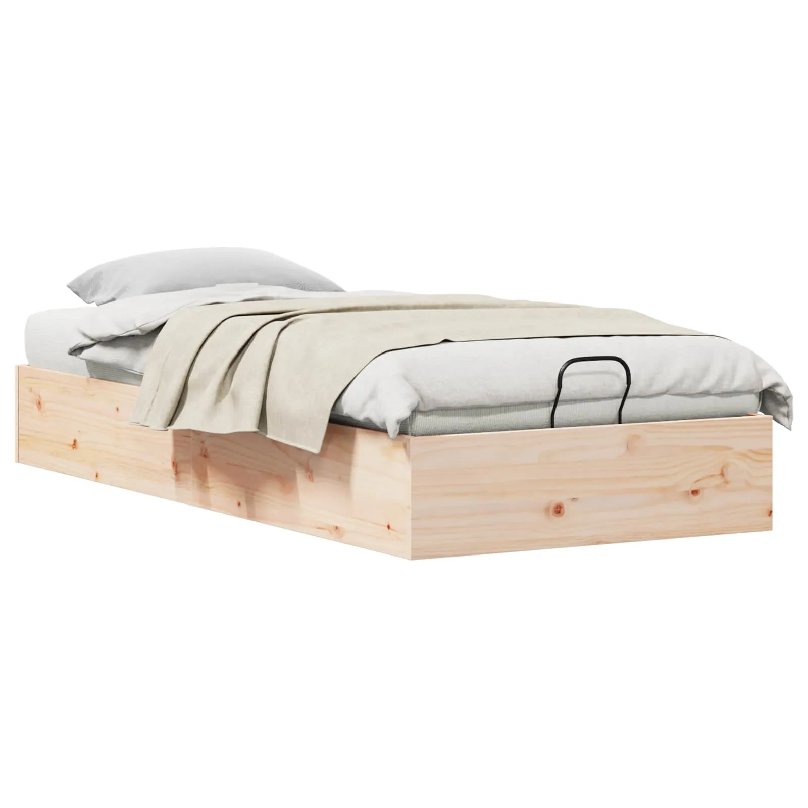Bettgestell mit Stauraum 90 x 190 cm Natur