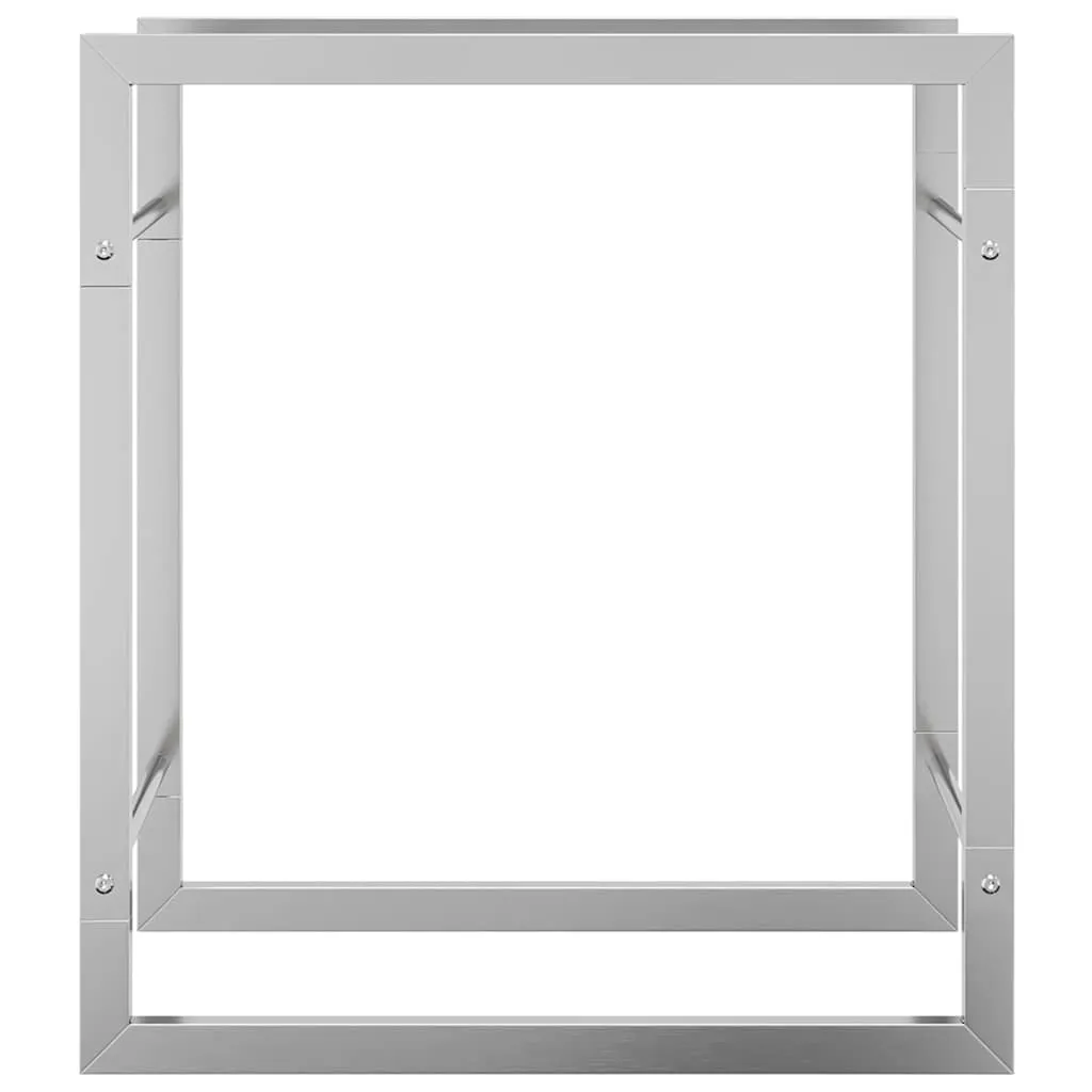 Kaminholzregal Edelstahl 50 x 28 x 56 cm Silbern