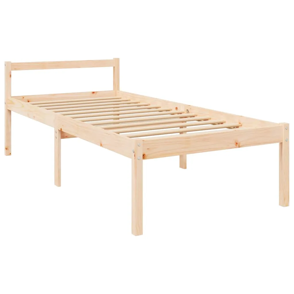 Seniorenbett aus massivholz 195,5 x 80,5 x 70,5 cm in Naturfarbe